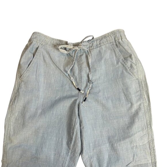 J. Crew Light Blue Chambray Coastal Casual Ankle Pants Drawstring Waist Size S - Picture 3 of 10